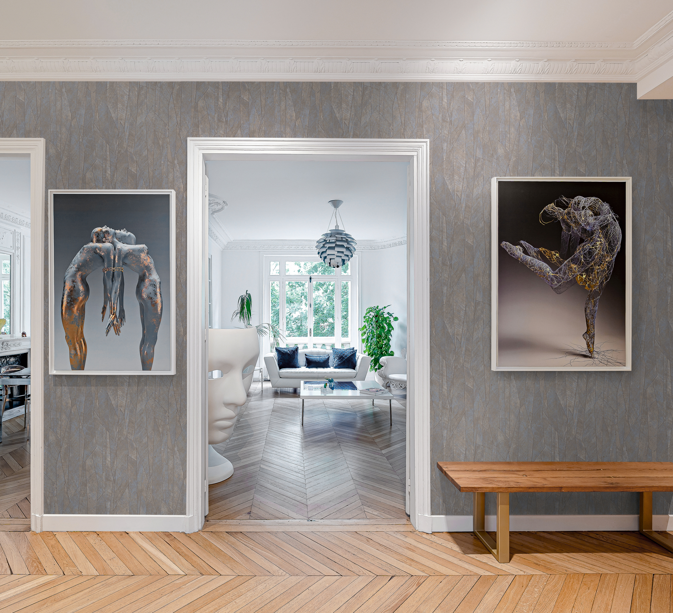 Обои Milassa Микадо Дайсен KTS1 002/2 10,05×1 фото в интерьере